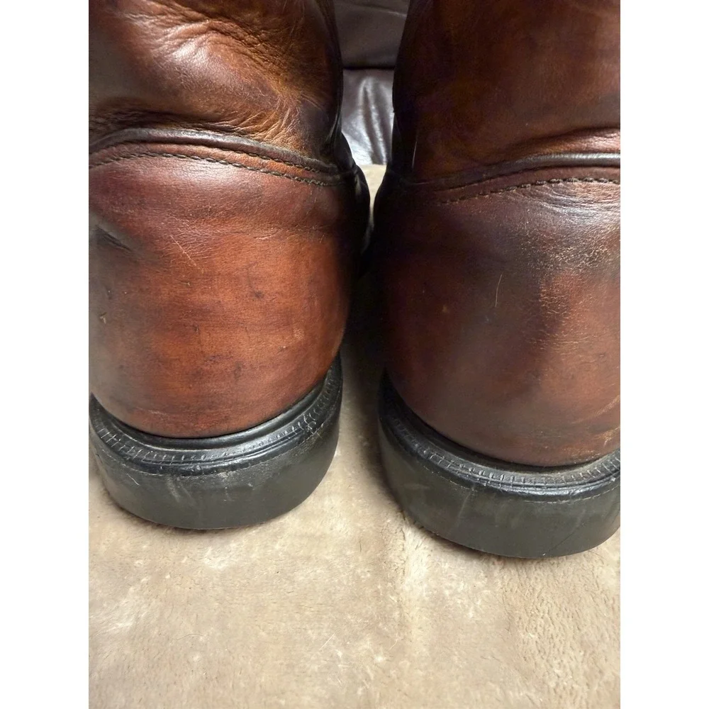 Vintage Red Wing SuperSole Steel Toe Lined Brown Leather Boots 9.5 D USA